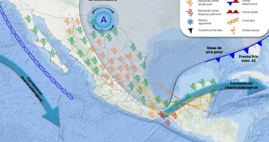 Frente frío 42 detona contrastes térmicos extremos de -10 a 45 grados